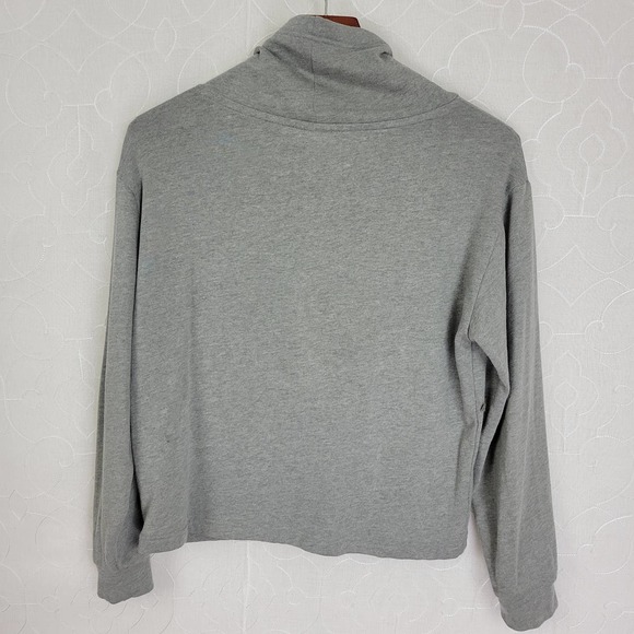 PINK Victoria's Secret Womens Sweatshirt Size XS Gray Cowl Neck Cropped Pullover - Picture 3 of 7